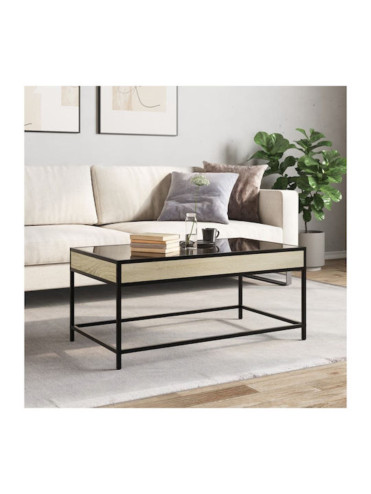 Rectangular Central Glass Coffee Table Brown M90xW50xH41cm