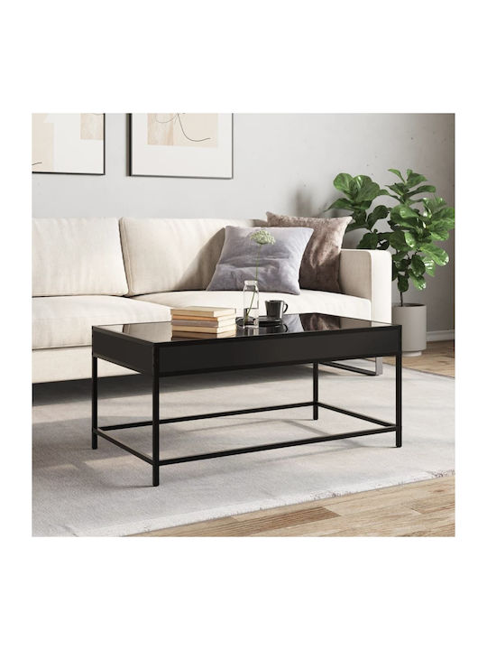 Masa De Cafea Centrală Rectangulară Din Sticlă Neagră L90xL50xÎ41cm