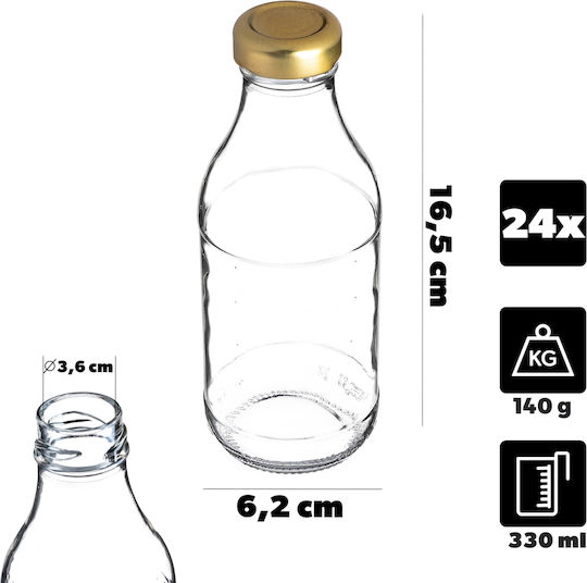 Kadax Fläschchen aus Glas 330ml (24Stück)