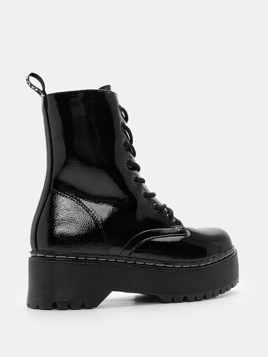 Ankle Boots with Lug Sole & Zipper 4321959-black-patent