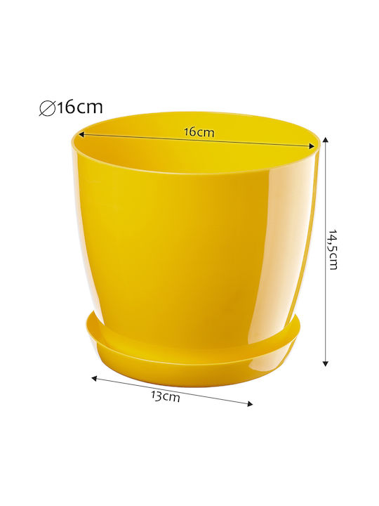 Kadax Flower Pot Cover Yellow 16cm
