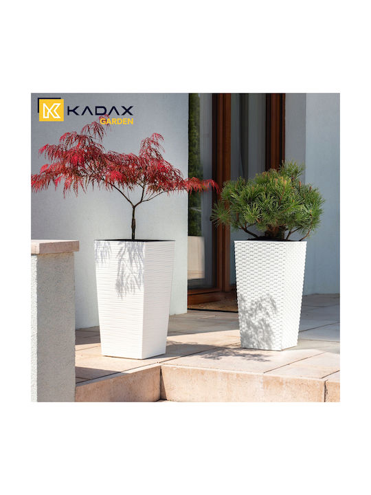 Kadax Set 3 Planters Rattan Insert White 68cm