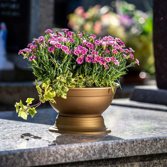 Kadax Friedhofsblumentopf Grabvase Kunststoff Pflanzgefäß 22cm