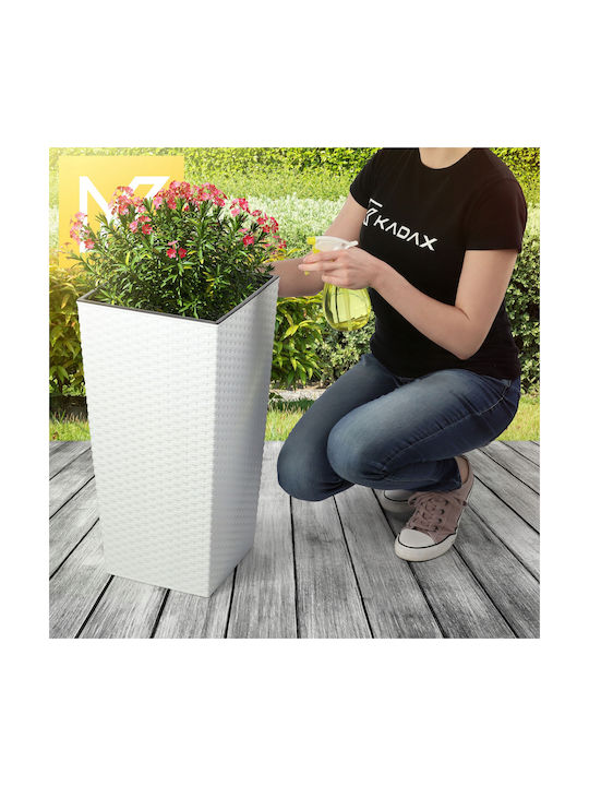 Kadax Set 3 Planters Rattan Insert White 68cm