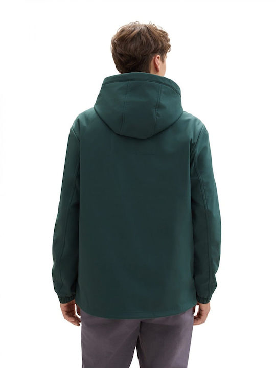 Tom Tailor Geacă pentru bărbați de iarnă Softshell Impermeabil și rezistent la vânt Cypress, Dark Gable Green