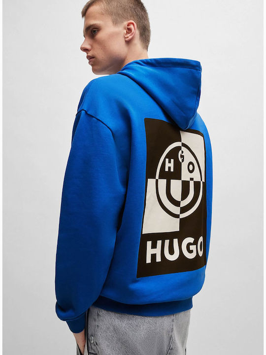 Hugo Men's Sweatshirt with Hood Royal Blue