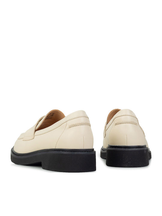 Edge Leder Damen Loafers in Weiß Farbe