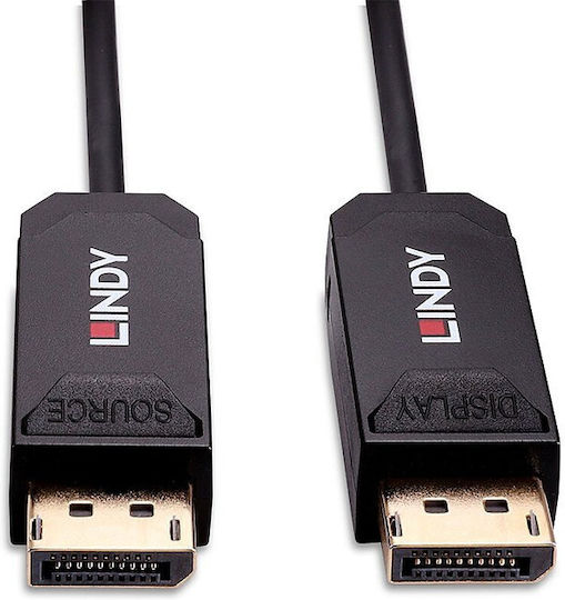 Lindy Cable DisplayPort male - DisplayPort male 50m Μαύρο (38525)