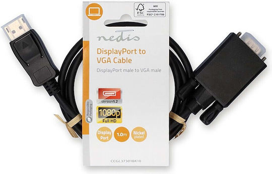 Nedis Kabel DisplayPort-Stecker - VGA-Stecker 1m Schwarz (CCGL37301BK10)