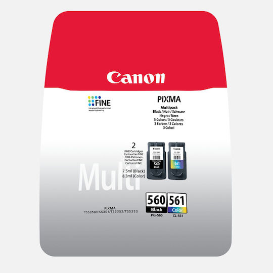 Canon PG-560/CL-561 Original Photo Value Pack mit 2 InkJet Druckerpatronen Gelb / Cyan / Magenta / Schwarz (3713C008)