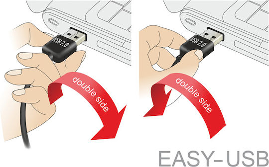 Powertech Angle (90°) USB 2.0 to micro USB Cable Μαύρο 0.5m (CAB-U136)