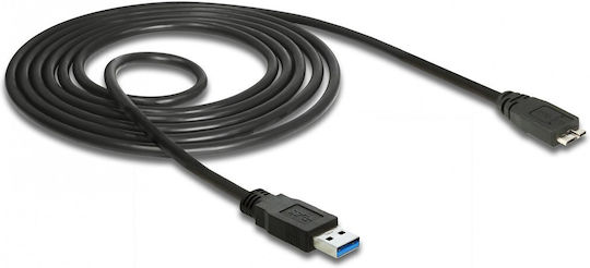 DeLock Regular USB 3.0 to micro USB Cable Μαύρο 1,5m (85073)