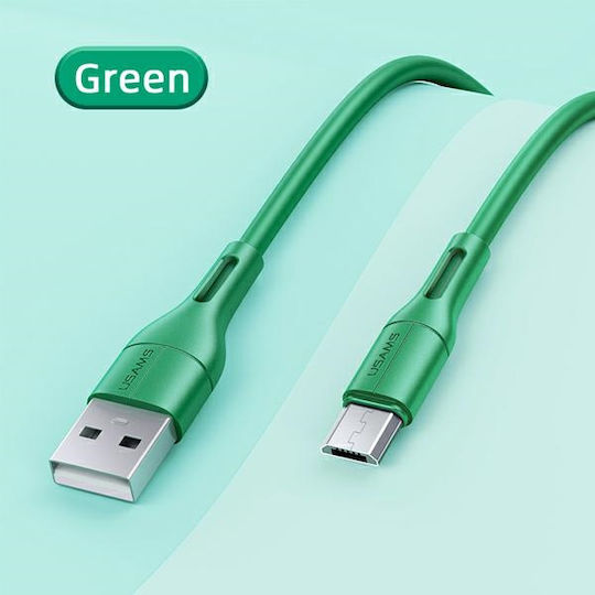 Usams U68 Regular USB 2.0 to micro USB Cable Πράσινο 1m (SJ502USB04)