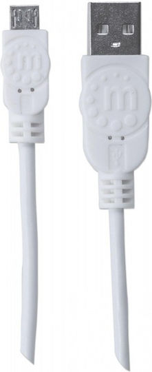 Manhattan Regular USB 2.0 to micro USB Cable Λευκό 1m (216236)