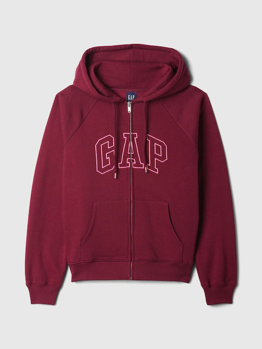 GAP Vintage Soft Lungă Jachetă Hanorac pentru Femei Cu glugă Red