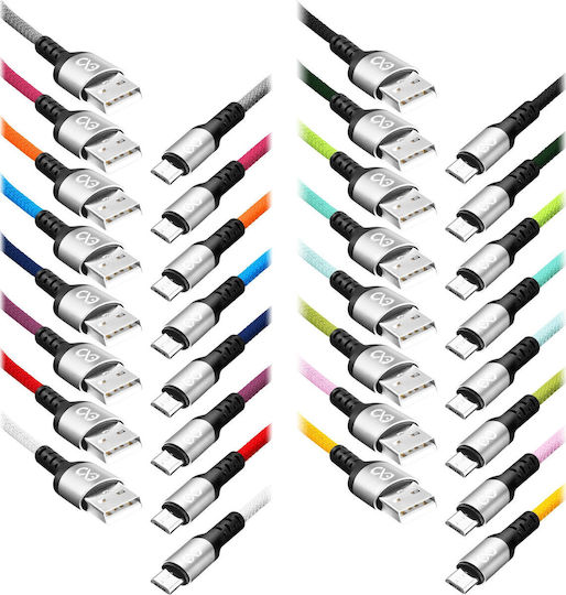Orno Regular USB 2.0 spre micro USB Cablu Multicolor 1.2m (CABEXCBRAIMUSB1.2MIX) 1buc