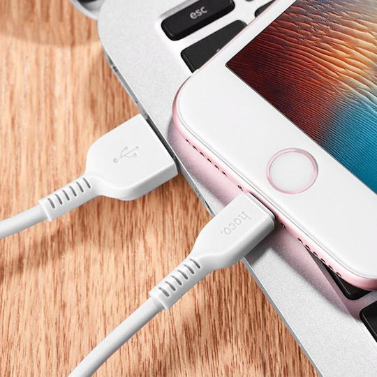 Hoco X20i USB-A to Lightning Cable Λευκό 3m (HOC-X20I-W3)