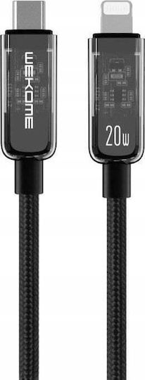 WK LED USB-C to Lightning Cable 20W Μαύρο 1.2m (WK-WDC-181_BLACK)