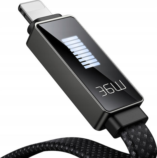 Mcdodo LED USB-C към Lightning кабел 36W Черен 1.2м (CA-4960)