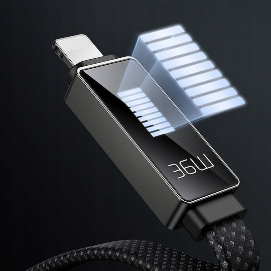 Mcdodo LED USB-C към Lightning кабел 36W Черен 1.2м (CA-4960)