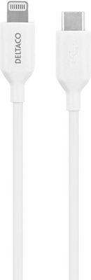 Deltaco USB-C to Lightning Cable White 1m (IPLH-451)