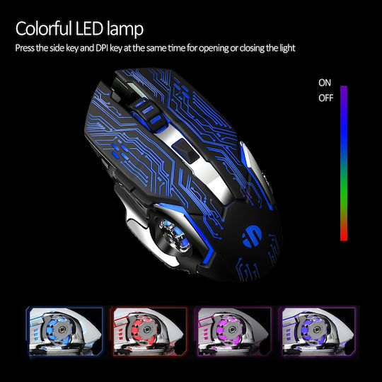 Inphic PW2 RGB Gaming Ποντίκι 4800 DPI Ασημί