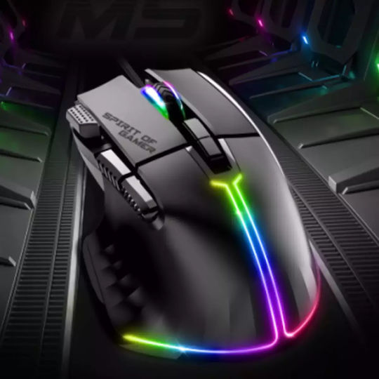 Spirit of Gamer Pro-M5 RGB Gaming Ποντίκι 12800 DPI Μαύρο