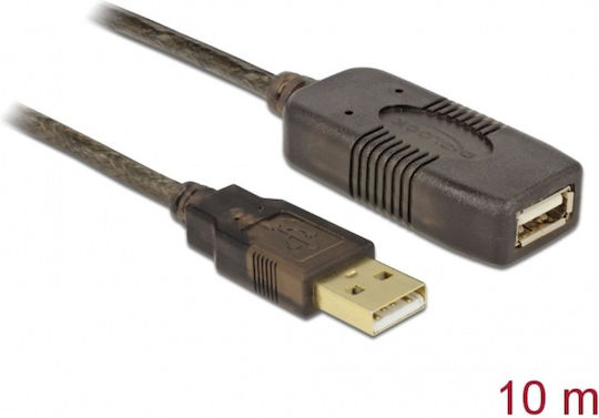 DeLock USB 2.0 Cable USB-A male - USB-A female Μαύρο 10m 82446