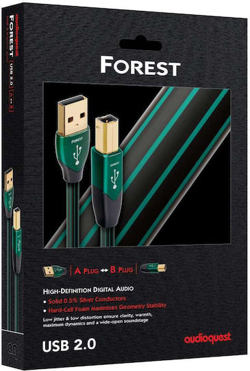 Audioquest USB 2.0 Cable USB-A male - USB-B male 3m (Forest)