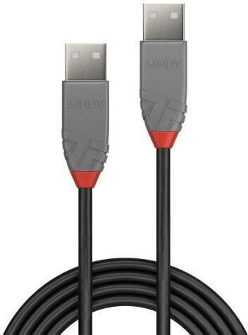 Lindy USB 2.0 Кабел USB-A мъжки - USB-A мъжки Черен 3м 36694
