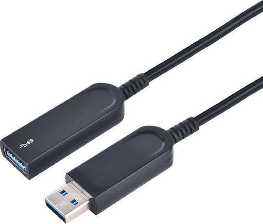 Microconnect USB 3.0 Kabel USB-A-Stecker - USB-A-Buchse Schwarz 20m USB3.0AAF20AOP
