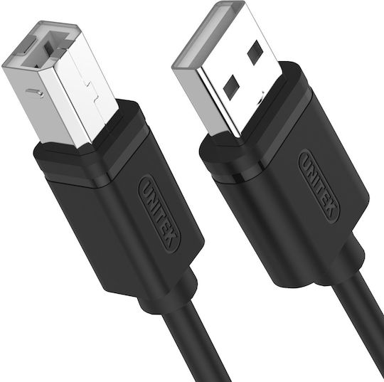 Unitek USB 2.0 Cable USB-A male - USB-B male Μαύρο 2m Y-C4001GBK