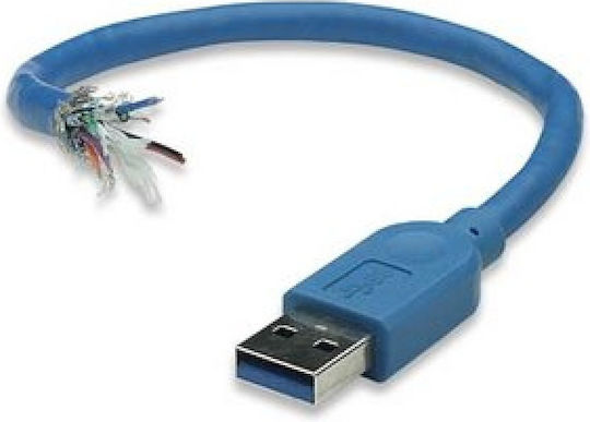 Techly USB 2.0 Кабел USB-A мъжки - USB-A женски Син 0.5м ICOC-U3-AA-005-EX