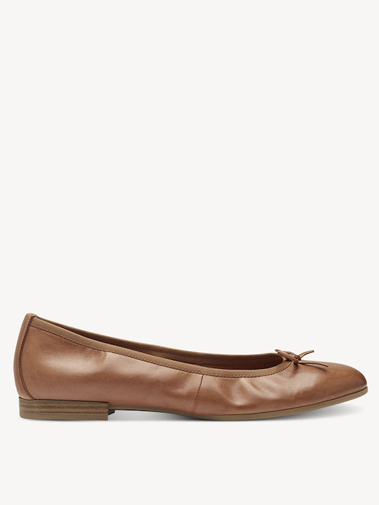 Tamaris Damen Ballerinas in Tabac Braun Farbe