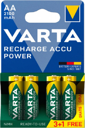 Varta Recharge Accu Power Baterii Reîncărcabile AA Ni-MH 2600mAh 1.2V 4buc
