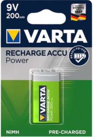 Varta Rechargeable Accu Rechargable Battery 9V Ni-MH 200mAh 1pcs