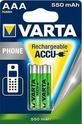 Varta Rechargeable Accu Phone Επαναφορτιζόμενες Μπαταρίες AAA Ni-MH 550mAh 1.2V 2τμχ