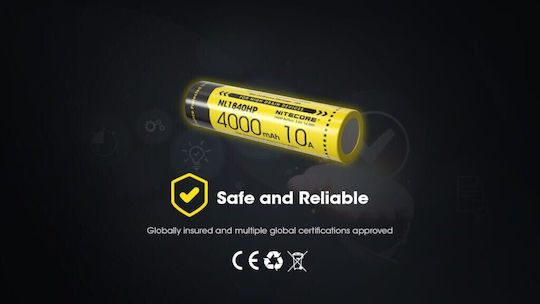NiteCore Επαναφορτιζόμενη Μπαταρία 18650 4000mAh 3.6V 1τμχ