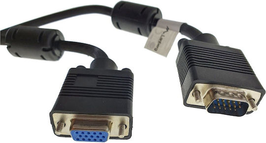 Lanberg VGA male to VGA female Black 5m Cable (CA-VGAC-10CC-0050-B+)