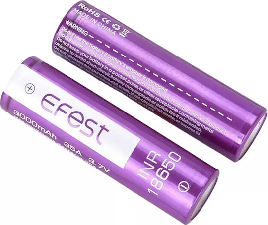 Efest Επαναφορτιζόμενες Μπαταρίες 18650 Li-ion 3000mAh 3.7V 2τμχ