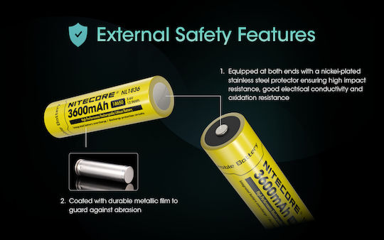 NiteCore NL1836 Επαναφορτιζόμενη Μπαταρία 18650 Li-ion 3600mAh 3.6V 1τμχ