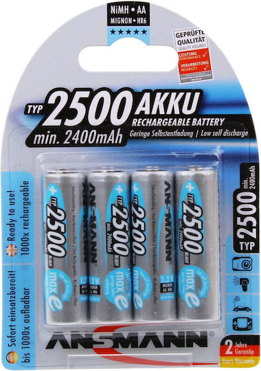Ansmann Rechargeable Battery AA Ni-MH 2500mAh 1.2V 4pcs