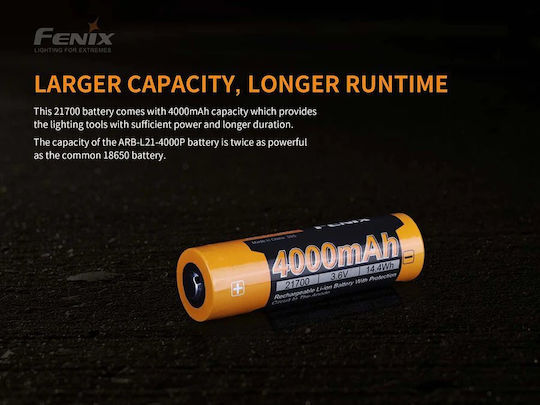 Fenix ARB-L21 Wiederaufladbare Batterie 21700 Li-Ion 4000mAh 3.6V 1Stück
