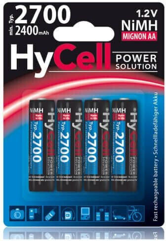 Hycell Wiederaufladbare Batterien AA Ni-MH 2400mAh 1.2V 4Stück