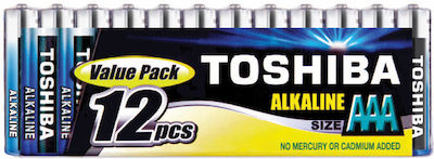 Toshiba 12 Pack Alkaline Batteries AAA High Power 1.5V