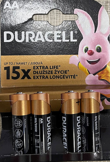 Duracell Alkaline Batteries AA 1.5V 4pcs