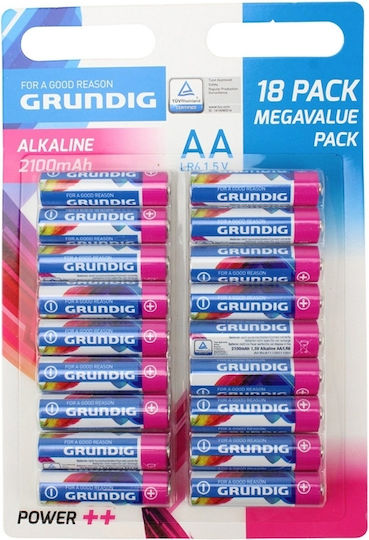 Grundig Αλκαλικές Μπαταρίες AA 1.5V 18τμχ
