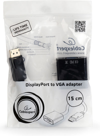 Cablexpert Converter DisplayPort male to VGA female White 1pcs A-DPM-VGAF-02-W