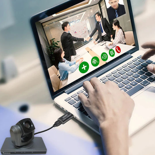 Конвертор USB-A мъжки към HDMI женски Черен 1бр