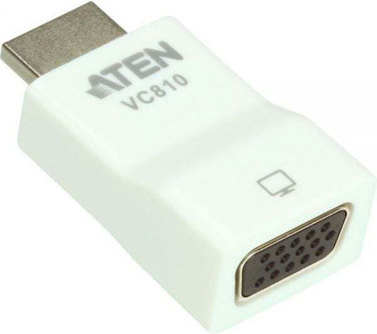 Aten Convertor HDMI masculin în VGA feminin Alb 1buc VC810